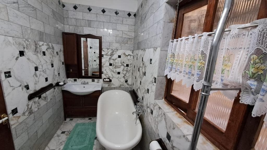 Modern bathroom with walk-in shower