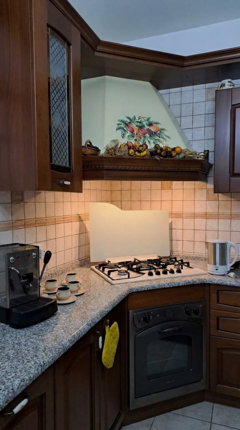 Fully equipped kitchen with modern appliances